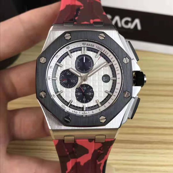 

men 42 mm automatic mechanical watch, rubber watchband appearance exquisite fashion luxury, luminous multifunctional mechanical watch, Slivery;brown
