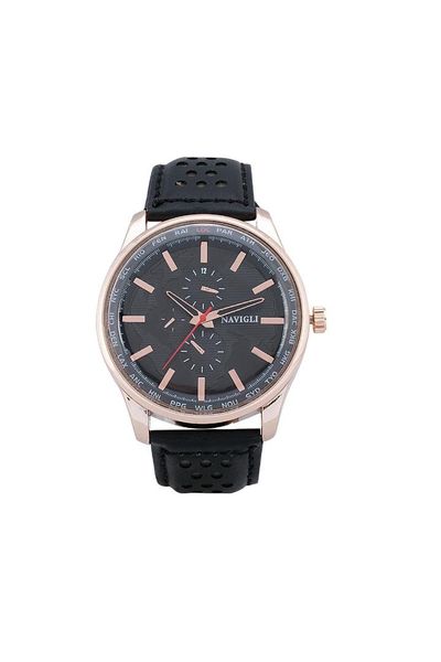 

navigli male clock 7175db01, Slivery;brown