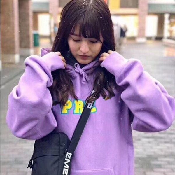 

box logo cord collegiate logo hooded sweatshirts embroidery cotton pullover long sleeve street fashion sweater hip hop hoodies, Black