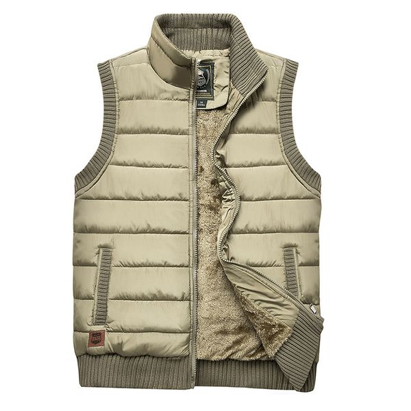 

autumn winter men's vest coat warm sleeveless down jacket casual men stand collar vest coat fleece waistcoat big size 4xl, Black;white