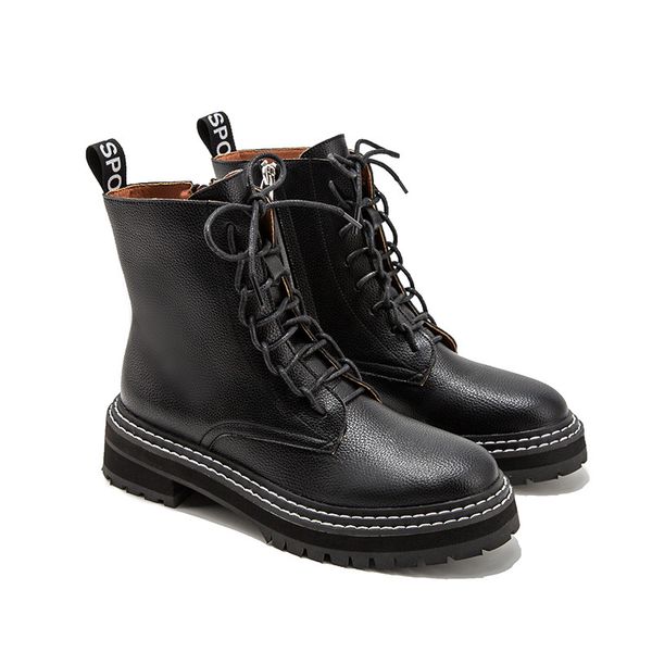 

2019 boots rough boots with england short woman, Black