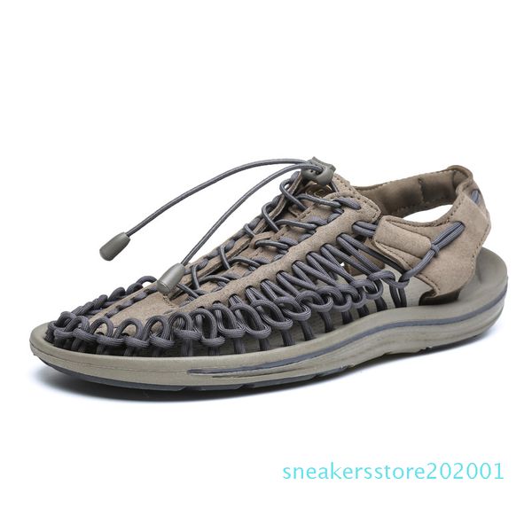 

mens weave sandals hollow out casual sandal breathable lightweight fishman shoes fashion snakers beach walking shoes fx33 s01, Black