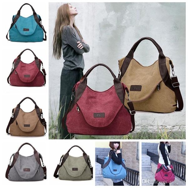 

women large capacity storage organizer canvas bag ingle shoulder bag women portable all-match simple leisure bag crossbody bags kka1434
