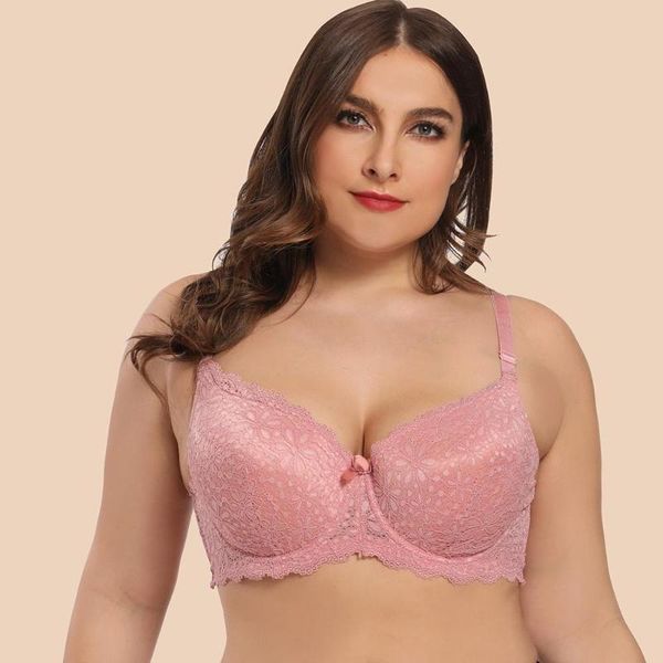 

women seamless bras plus size ladies breathable solid lace bow underwire gathered bra brasieres para mujer t#, Red;black