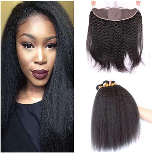 2019 Mongolian Kinky Straight Human Hair Weave Bundles With Silk