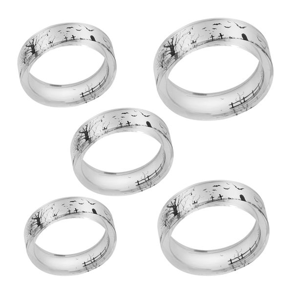 

5 pieces/ pack retro gothic bat resin ring dark cemetery transparent ring men women meaningful ring jewelry, Golden;silver