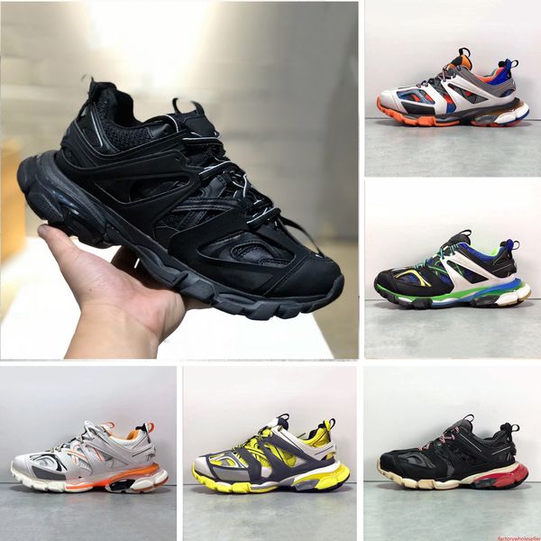 

sale track paris triple s 3.0 grey orange yellow men women running shoes platform sneakers tess s. gomma trek mens trainers 36-45