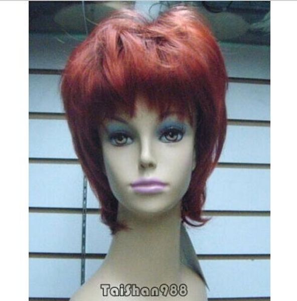 2012 Hot Sell New Short Dark Red Wavy Cosplay Women S Lady S Hair Wig Wigs Cap Short Wigs With Bangs Synthetic Half Wig From Dong1236 17 08