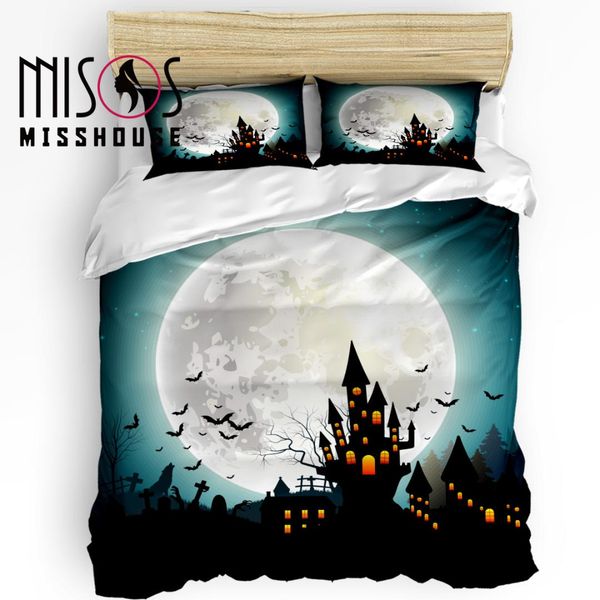 

misshouse bedding sets halloween super moon home textile 3pcs duvet cover set comforter cover pillowcases