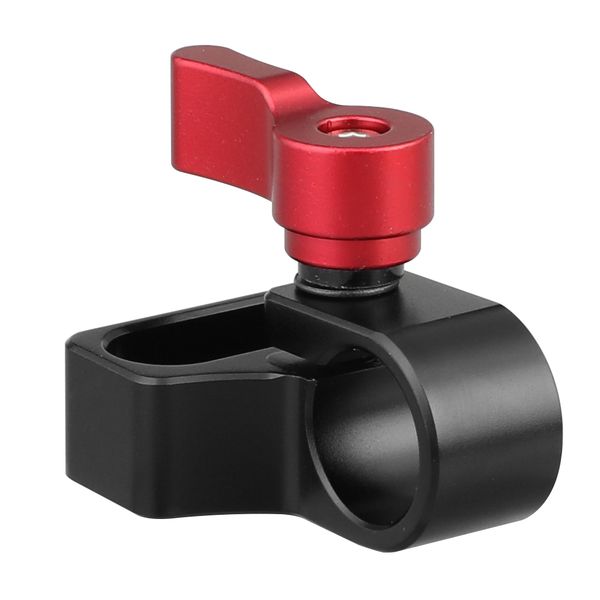 

camvate flexible 15mm single rod clamp adapter with 1/4"-20 mounting groove (red/black knob) item code: c2239/c2238