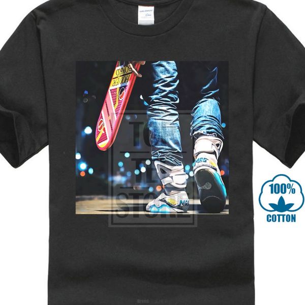 

back to the future white t shirt size s xxxl 80s marty mcfly bf hoverboard air mag t23xb3u, White;black