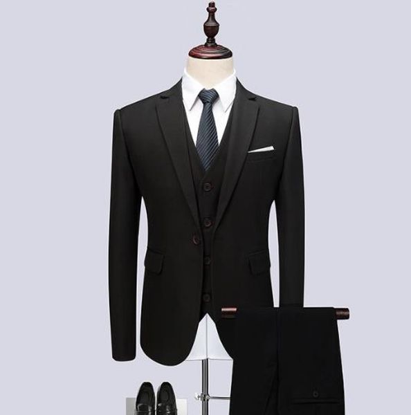 

2019 new suits blazers pants set 3 pieces men suit for wedding sky blue suits sets plus size 6xl costume homme terno masculino, White;black