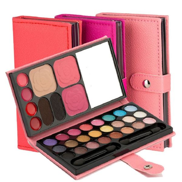 

women matte shining eyeshadow blush eyebrow powder lipstick palette shimmer brighten pigment face shading makeup cosmetic