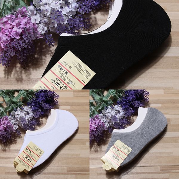 

classic invisible female silicone solid color silicone 10 pairs of cotton socks shallow northeast cotton socks, Pink;yellow