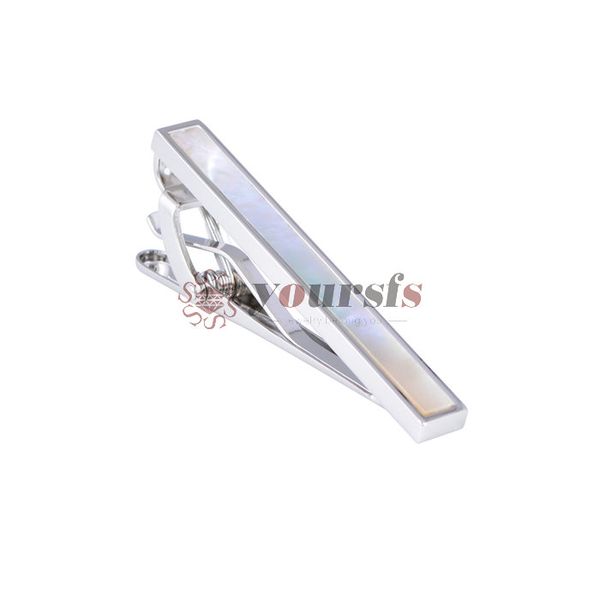 

yoursfs 18k white gold plated shell novelty tie clips for men funny tie clip tie pin business gift for wedding, Silver