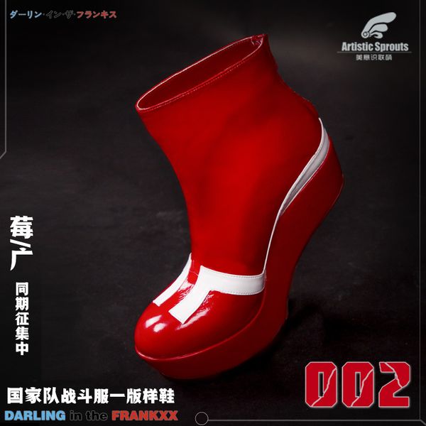 

red cosplay shoes lis 02 darling in the franxx anime cosplay zero two costume console driving, Black;red
