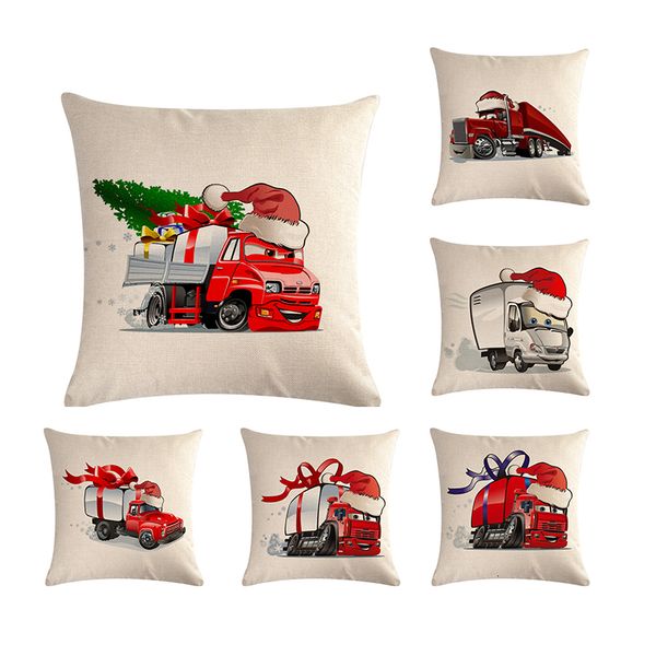 

happy new year gift christmas tree наволочки stug снег наволочки 45 * 45см truck decor sleigh ride чехлы zy784