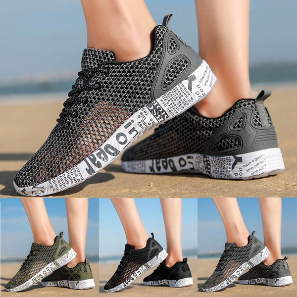 

men woman beach summer outdoor mesh hollow wading shoes swimming slipper on surf breathable quick-drying aqua shoes water