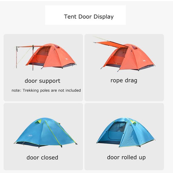 

desert&fox single camping tent, aluminum poles double layers waterproof large space portable storage package travel tent
