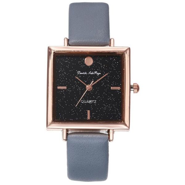 

brand square women bracelet watch contracted leather crystal wristwatches women dress ladies quartz clock dropshiping &ff, Slivery;brown