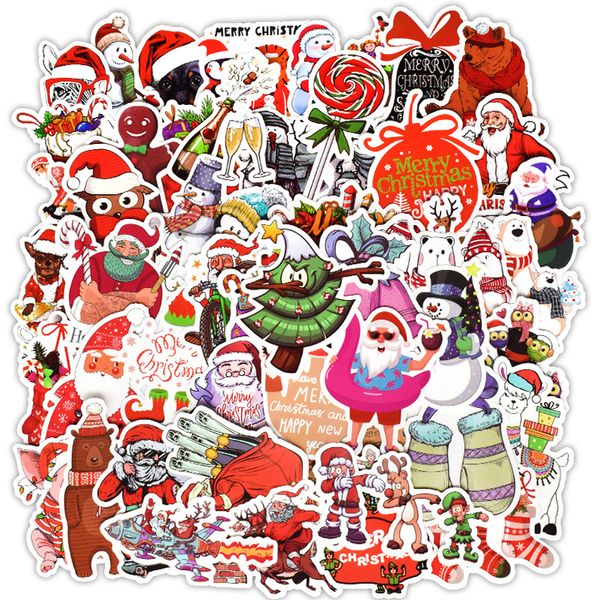 

christmas stickers and decals 50 pcs vinyl stickers pack for cars motorcycle water bottle lapmacbook suitcase
