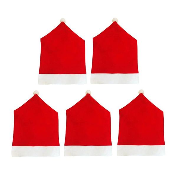 

5 x santa clause red hat chair back cover christmas dinner table party