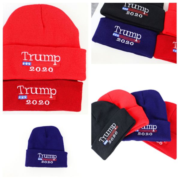 

new 2020 trump hat election cap american flag embroidered knitted caps election campaign custom beanies hat t2c5058