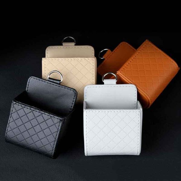 

car accessorie universal auto storage box lambskin organizer pouch storage bag