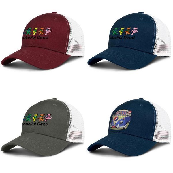 

grateful dead five dancing bears for men and women adjustable trucker meshcap golf fitted custom unique baseballhats company posters, Blue;gray