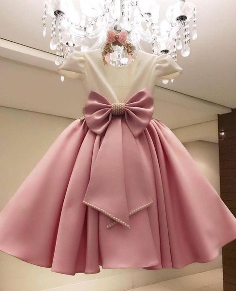 

flower girl dresses for weddings comunion 2019 sukienki satin bokep beaded flower dress vestidos de bowknot vestido flores, Red;yellow