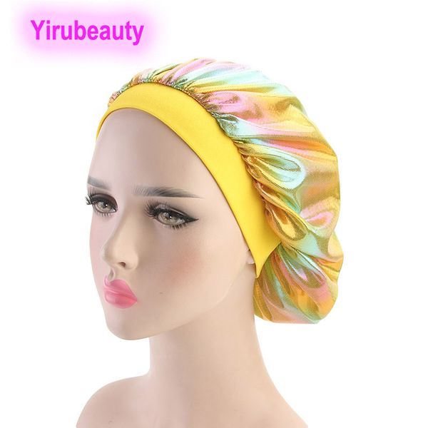 

new laser high elastic wide-side nightcap perm cap chemo cap shower cap hair protection