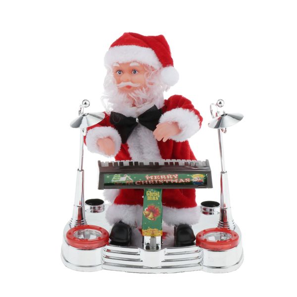 

musical santa claus with electronic piano singing santa figure christmas figurine ornament decor gift