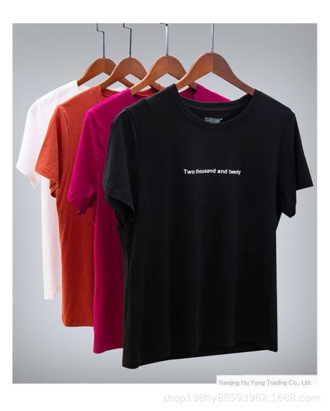 

short-sleeved 2020 t- shirt slim women's t-shirt round collar loose large-size short-sleeved women's top, White
