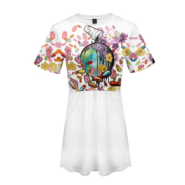 

designer juice wrld summer dresses hiphop 999 short sleeve womens casual dresses earth letter printed female clothing, Black;gray