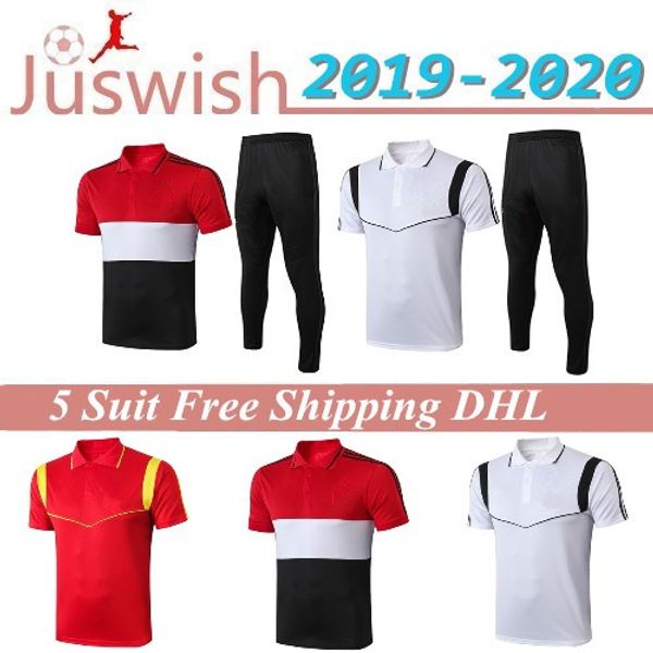 

2020 manchester polo short sleeve shirt trousers united pogba soccer training suit 2019 rashford lukaku man football polo shirts tracksuit, Black;red