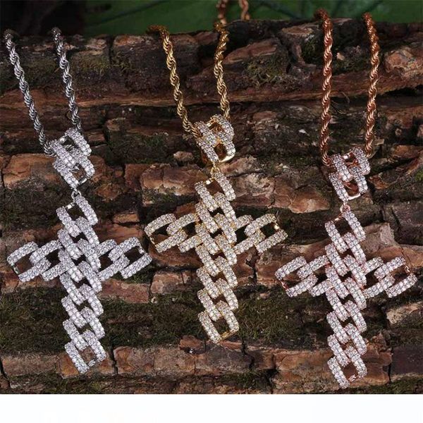 

ожерелье ювелирных изделий класса люкс класса качества bling циркон ожерелья людей способа 18k позолоченный геометрическая cross hip hop оже, Silver