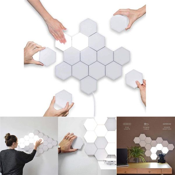 

DIY Квантовые свет свободно Сращивание сенсорный LED Honeycomb Настенный светильник DIY Honeycomb LED Night Light для домашнего декора Коридор AISLE