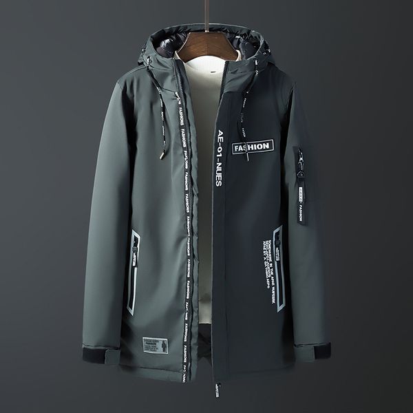 

8xl winter thickening will code long fund men's business affairs leisure time even hat cotton-padded clothes cotton loose coat, Black