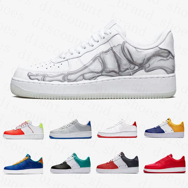 

2019 split skeleton utility black white dunk 1 casual shoes skeleton obsidian men women skateboarding ribbon-pack low cut sports sneakers