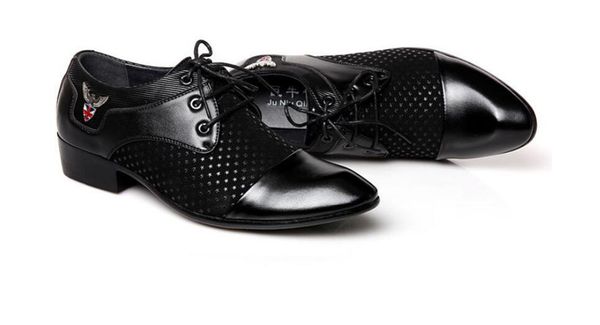 

mens designers shoes fashion male wedding business dress men pointed toe oxfords man office dress leather shoes, Black
