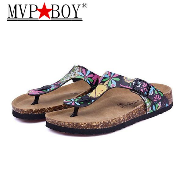 

mvp boy plus size 35-44 45 new beach cork flip flops slipper casual summer mixed color outdoors valentine sandals flat shoe, Black