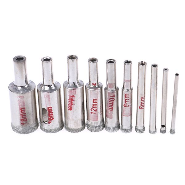 

10pcs 3-18mm diamond tool drill bit hole saw set for glass ceramic