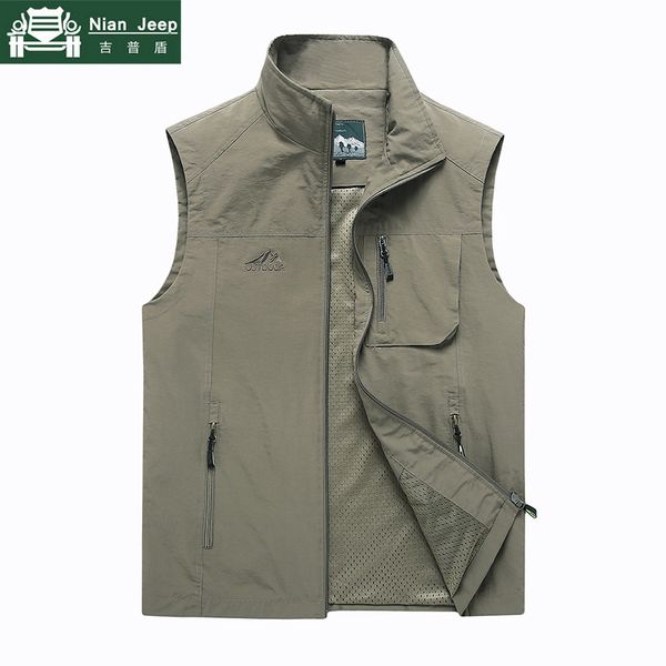 

plus size m-7xl summer quick drying vest men outwear breathable mesh tactical vest stand collar waistcoat coat chaleco hombre, Black;white
