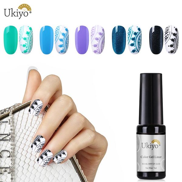 

ukiyo 7ml painting line gel nail polish gel liner gellak hybrid varnish nail art manicure drawing line painted nail gel polish, Red;pink