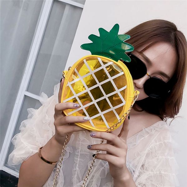 

2019 новые женщины леди ананас форма курьерские сумки сплетенные ротанговые сумки сетка посланник пляжная сумка девушка мило