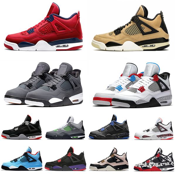 

36-47 fashion cool grey fiba bred 4s iv 4 mens basketball shoes travis scots mushroom what the royalty trainers men women sports sneakers