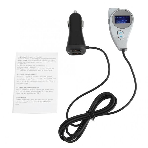 

2.1a fast charge dual usb car charger bt a2dp hands-mp3 music player bluetooth car kit hands free