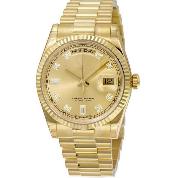 

2019 day date mens watch diamond sapphire glass mechanical 41mm men watches stainless steel male wristwatches 16 colors wholesale, Slivery;brown