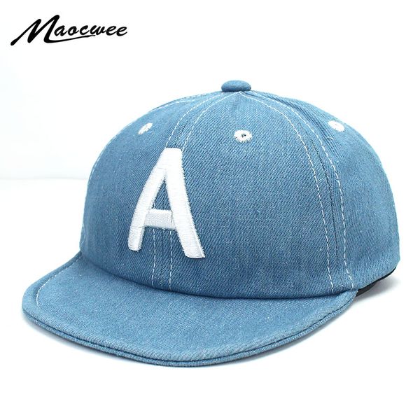 

children baseball caps kids snapback hip hop cap boys girls summer sun hats gorras embroidered letter denim 2019, Blue;gray