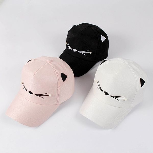 

2019new летняя мода весна женщин шляпа tide pearl wild cute кепки student cat ears visor бейсболке девушки вскользь, Blue;gray